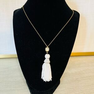 J Crew Beaded Tassel Necklace